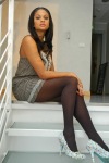 Alesha Dixon wearing brown pantyhose