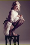 Amanda Seyfried with black stockings