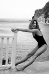 Andreea Diaconu's legs while she's wearing swimsuit