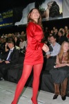 Anna Sedokova wearing an all red outfit