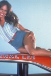 Catherine Bach posing her icon legs in pantyhose