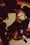 Chloe Grace Moretz wearing black sheer tights