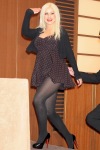 Christina Aguilera wearing black tights