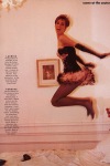 Christy Turlington jumping on the bed