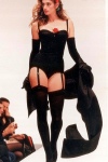 Cindy Crawford wearing black stockings