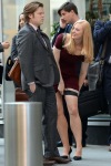 Deborah Ann Woll checking her stockings?