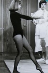 Diana Rigg working out in black tights