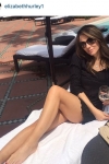 Elizabeth Hurley's long, bare legs