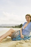 Elizabeth Mitchell at the beach