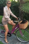 Ellen Hidding on a bicycle
