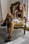 Emma Watson with yellow stockings