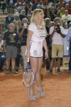 Francesca Cipriani playing tennis on high heels