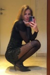 Francesca Ruocco wearing sheer tights in a selfie