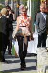 Gwen Stefani walking in an eye-catching ress