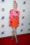 Gwen Stefani on the red carpet in fishnet stockings