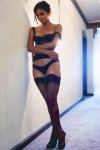 Halle Berry wearing black stockings