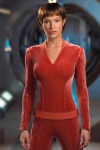 Jolene Blalock with the Star Trek uniform
