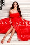Lea Michele wearing an high slit red dress