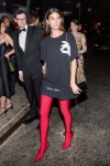 Lily Aldridge wearing red tights