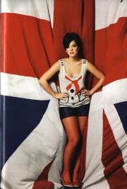 Lily Allen posing with the british flag
