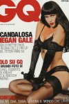 Megan Gale wearing black nylon stockings for GQ