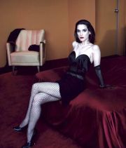 Winona Ryder wearing fishnet hosiery