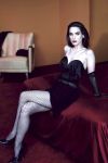 Winona Ryder wearing fishnet hosiery