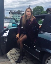 Xenia Tchoumi in black pantyhose