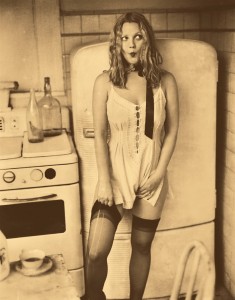 Drew Barrymore in stockings