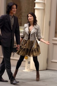 Lucy Liu in pantyhose